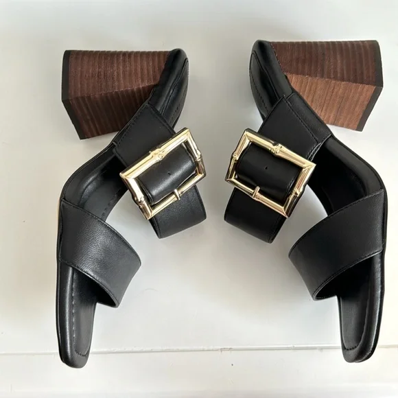 NWT WHBM Bamboo Buckle Mid-Heel Sandal Size 8 - Picture 6 of 10